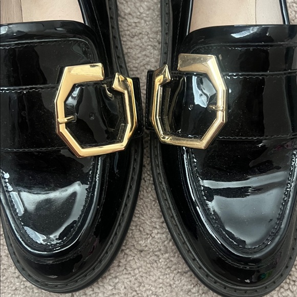 Louise et Cie Black Patent Loafers with Gold Accent - Picture 3 of 3